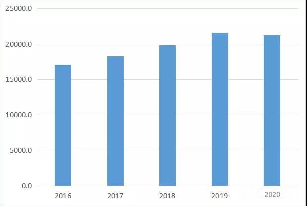 2016-2020年中国居民人均支出情况